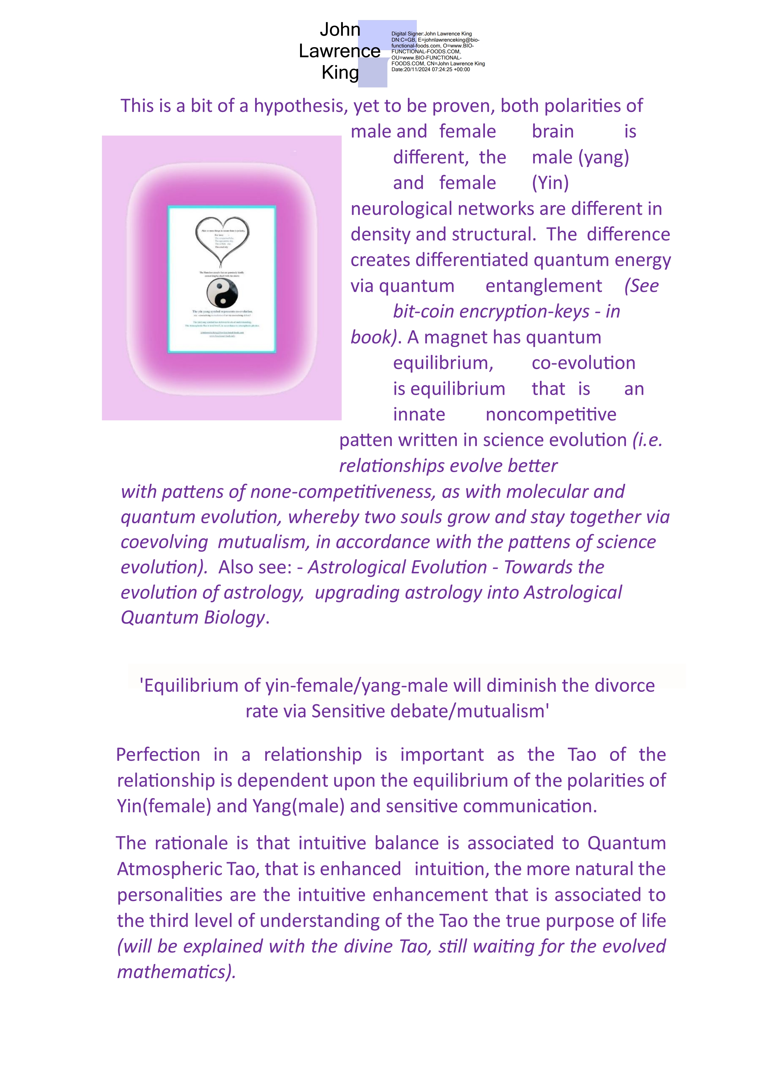 The perfect relationship and the patterns of science evolution